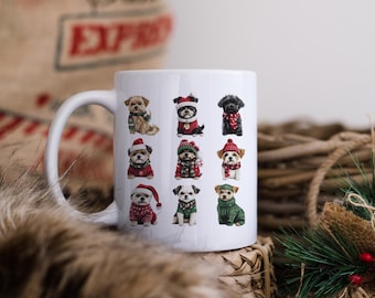 Festive Christmas Dogs Coffee Mug, Christmas Dogs Coffee Mug, Quirky Christmas Dogs, Dogs Dressed Up for Christmas Coffee Mug