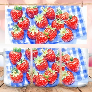 Strawberries Coffee Mug Strawberries Cup Berry Lovers Mug Gift for Mom Gift for Grandma Garden Enthusiast Mug Cottagecore Cup Nature Lover