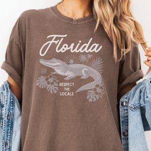 Respect the Locals Florida Alligator Shirt, Florida Souvenir Tee, Florida Everglades Vacation Shirt, Wildlife Lover Gift, Sunshine State