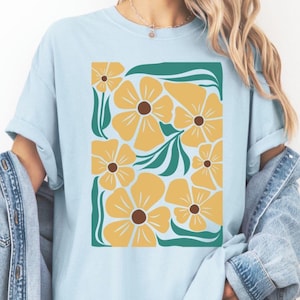 Boho Sunflowers T-Shirt, Floral Graphic Tee, Yellow Flowers Shirt, Comfort Colors Floral T-shirt, Boho FloralT-shirt, Sunflowers T-shirt