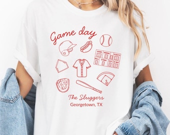 Custom Baseball Gameday T-shirt, Baseball Mama Shirt, Comfort Colors Baseball Mom Tee, Baseball Shirt, Personalized Baseball Tee, Unisex