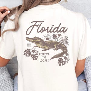 Florida Respect the Locals Alligator Shirt, Florida Souvenir Tee, Florida Everglades Vacation Shirt, Florida Alligator, Sunshine State Tee