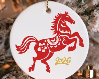 Year of the Horse Ornament, 2026 Chinese New Year Ornament, Lunar New Year 2026 Ornament, Year of Horse Gift, 2026 Chinese Zodiac Gift