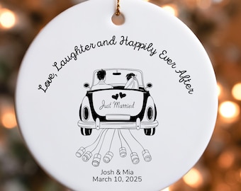 Personalized First Christmas Married Ornament, Gift for Newlywed Couple, First Christmas as Mr & Mrs Ornament, Christmas Gift for Couple