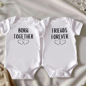 Twins bodysuit, Born Together Friends forever bodysuit, Baby Outfit, Infant Clothing, Twin Babies Gift, Matching Twins, Baby Shower Gift