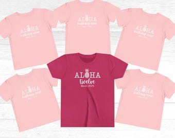 Kids Birthday Crew Shirt, CUSTOM Birthday Crew, Family Vacation Matching Tee, Hawaii Birthday, Aloha Birthday Shirts, Tropical birthday Tee