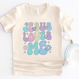 Jesus Loves Me T-Shirt, Christian Kids Shirt, Religious Kids Shirt, Easter Shirt, Godson Gift, Christian Kids Gift, Goddaughter gift