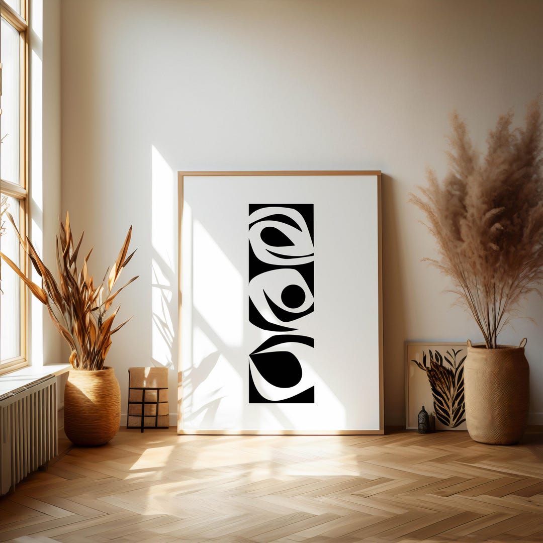 Modern Minimalist Printable Wall Art, Black and White Poster, Abstract ...