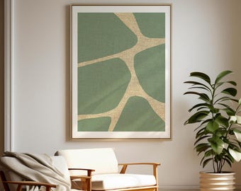 Arte de pared minimalista moderno imprimible/Tonos verde y beige /Arte mural imprimible/Diseño verde y beige/Diseño imprimible exclusivo
