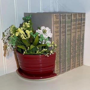Handmade Pottery Book Ends Flower Pot
