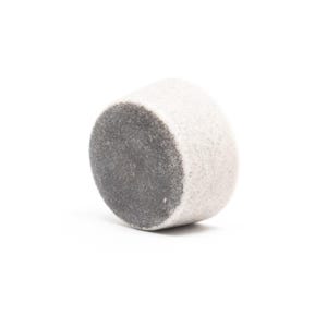 May include: A round, gray and white sanding disc for use with a rotary tool.