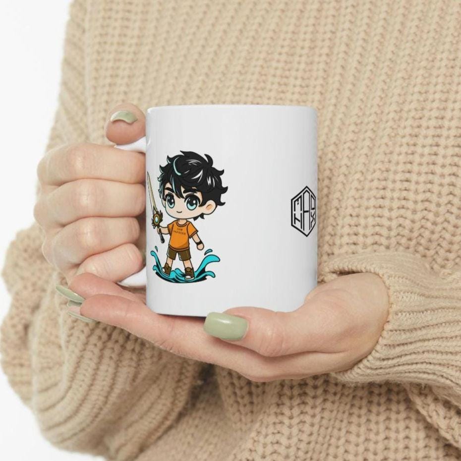 Perseus Jackson - Chibi Digital Printable Design SVG and PNG Files  Colorized and Outlined Versions - Etsy, image size:930x930