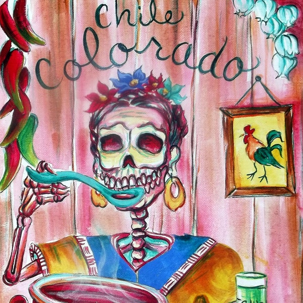 Chile Colorado' signed Print by artist Heather Calderón