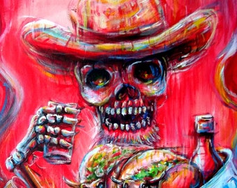 Tacos de Barbacoa' hand signed print by Artist Heather Calderón