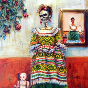 Frida and her Doll&#39; signed print by artist Heather Calderón