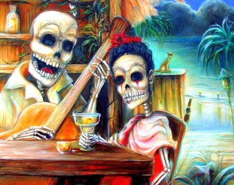 Day of the Dead, 'La Borracha' signed print by artist Heather Calderon