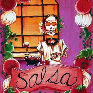 Salsa&#39; signed print by artist Heather Calderón