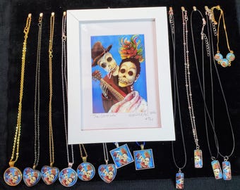 The Serenade', Skull Couple, Jewelry Collection by Artist Heather Calderon