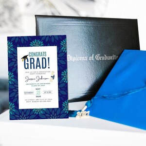Congrats Grad Graduation Invitation Digital, College, Nurse Graduation Invitation Template, Digital Graduation Invitation, Editable Template