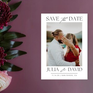 Modern Save the Date Template, Minimalist Save the Date Template, Wedding Save the Date, Photo Save the Date Card, Digital Download Template