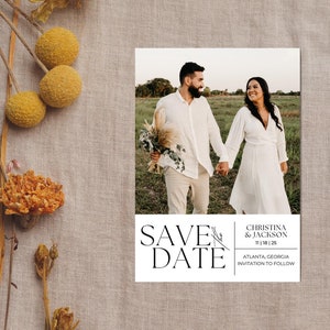 Modern Save the Date Template, Minimalist Save the Date Template, Wedding Save the Date, Photo Save the Date Card, Digital Download Template