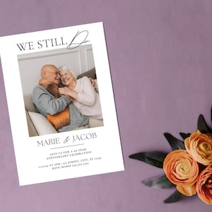 Nous faisons toujours le modèle d'Invitation d'anniversaire de mariage, 25, 30, 50, 60e anniversaire, invitation photo, modèle de téléchargement numérique