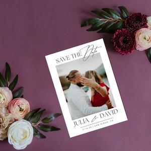 Wedding Save the Date, Modern Save the Date Template, Minimalist Save the Date Template, Photo Save the Date Card, Digital Download Template