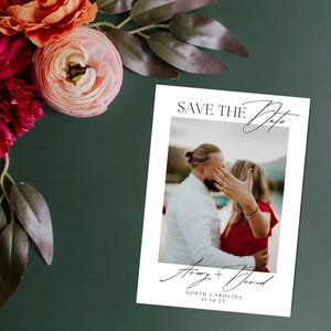 Wedding Save the Date, Modern Save the Date Template, Minimalist Save the Date Template, Photo Save the Date Card, Digital Download Template