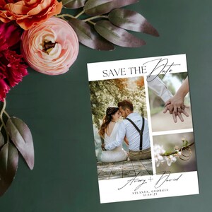 Collage Photo Save the Date Card, Wedding Save the Date, Modern Save the Date Template, Minimalist Save the Date Template, Digital Template