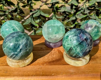 Fluorite Spheres - Multiple Sizes | Stone of Clarity, Focus & Emotional Healing