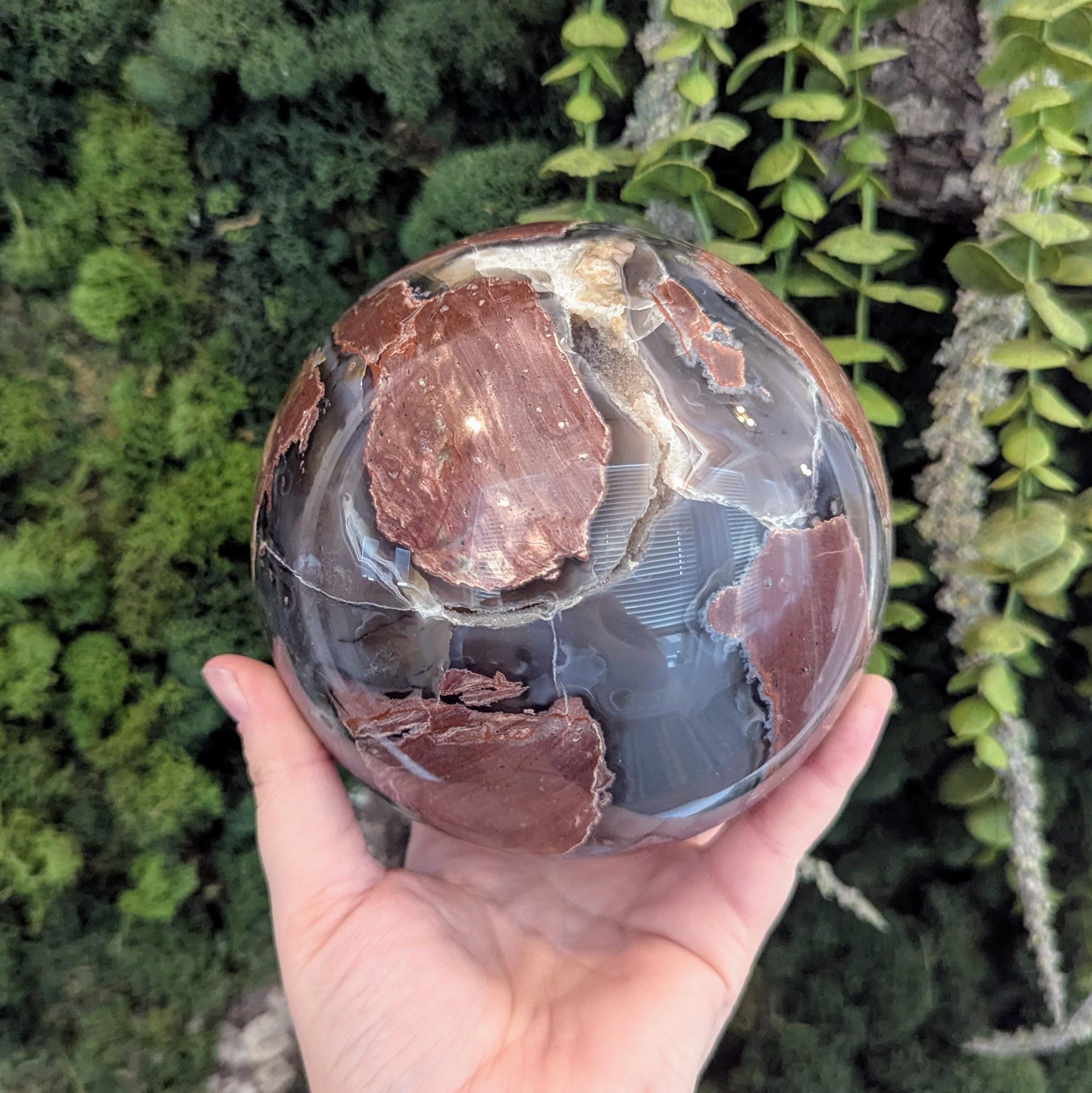Druzy Football Agate (red Volcano Agate) Spheres | UV Reactive
