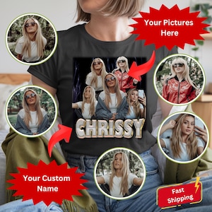 Custom Girl friend T-Shirt, Shirt With Girlfriend Face, Custom Photo Vintage Shirts, Custom Your Own Picture Idea, Graphic Wife Husband Tee