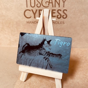 Regalo personalizado, foto de animal, retrato en blanco y negro, grabado personalizado, foto pequeña de recuerdo, grabado láser