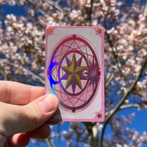 Due adesivi olografici Sakura per carte (finitura lucida)