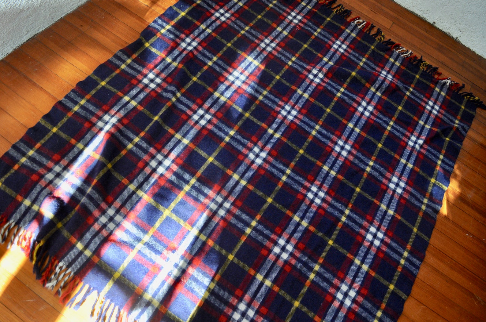 Vintage Abercrombie and Fitch Plaid Wool Throw Blanket/Retro Etsy