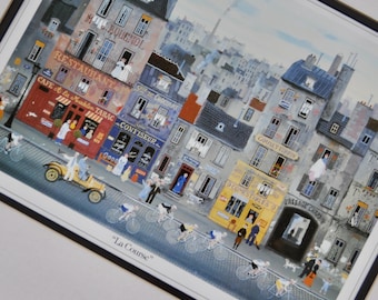 La Course (Bicycle Race - Tour de France): Framed Lithograph by Michel Delacroix