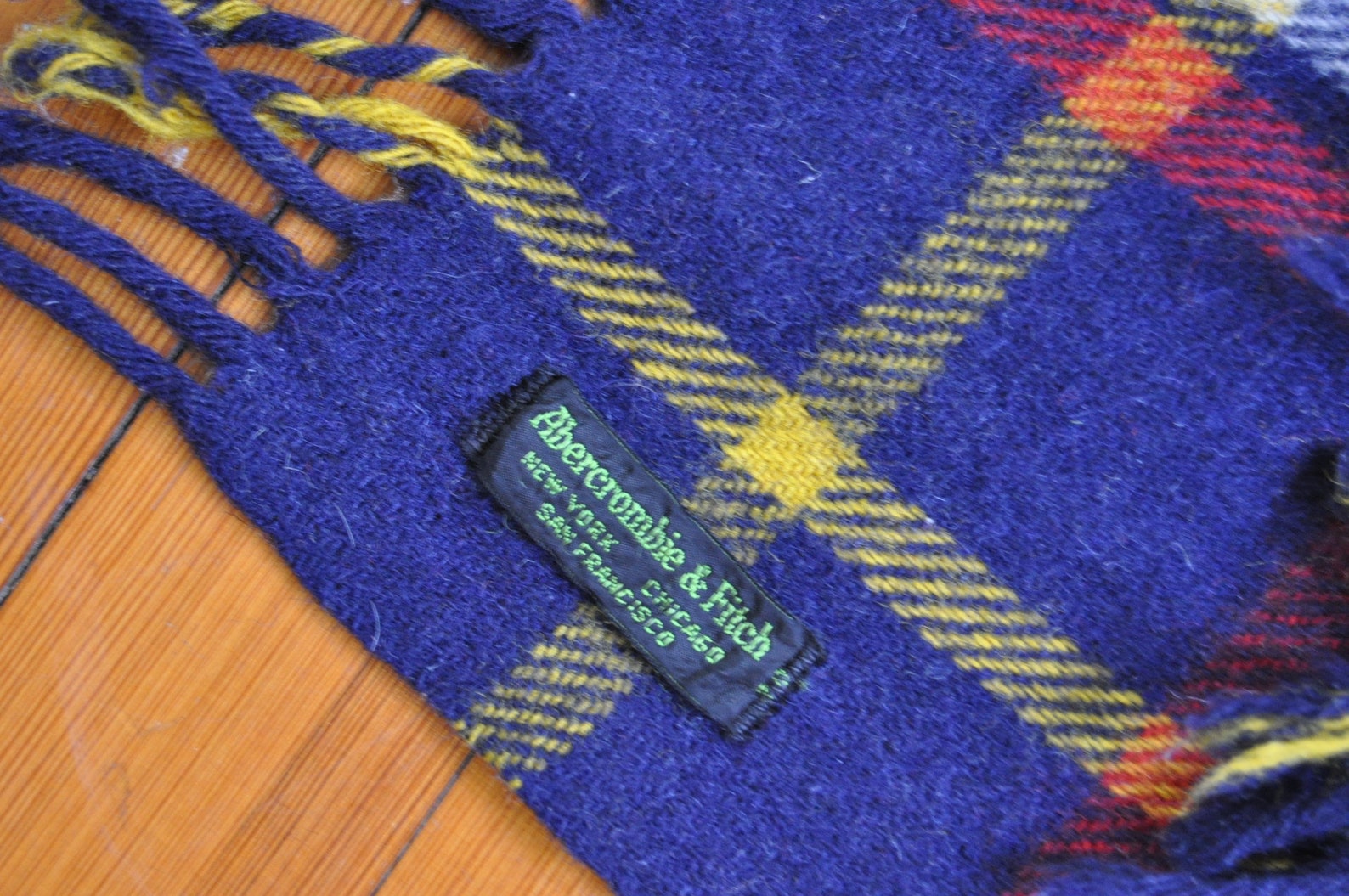 Vintage Abercrombie and Fitch Plaid Wool Throw Blanket/Retro Etsy