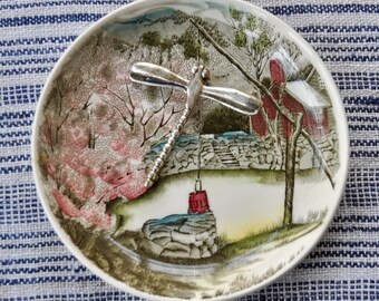 Cherry Blossoms Vintage Mini Dish/Vintage Johnson Brothers Seasons/Spring Mini Tray Pin Dish Ring Dish