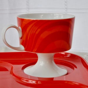 Vintage Rosenthal Tea Cup and Enameled Kettle Set, MCM Orange Kitchen Wares, 2 Piece Bundle - Dorm Room Decor bild 6