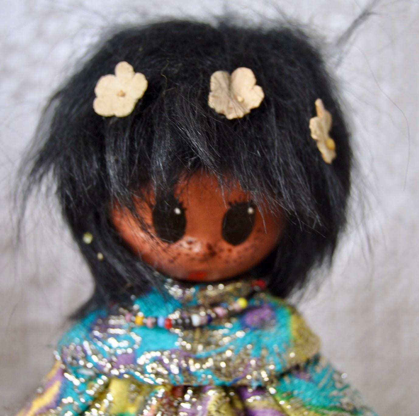 Vintage 1960s Mod Big Eye Native American Dolls: 1960s Pima Tribe