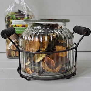 RIBBED GLASS JARS with Glass Lids, 24 oz. $16.99 - PicClick