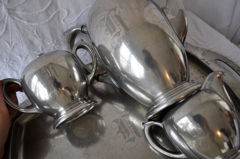 Colonial Revival Pewter Tea Set/vintage 1940s/poole Pewter Etsy