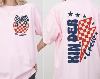 Custom Kindergarten Team Shirts, Comfort Colors, Kinder Crew Shirt, Kindergarten Teacher Tee Shirt, Teacher Team Shirt, Back to School Shirt
