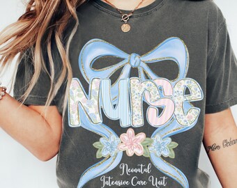 Floral NICU Nurse Shirt Comfort Colors, NICU Shirt, Neonatal Intensive Care Unit Shirt, Nicu Crew Shirt, Nicu Nurse Gifts,Nurse Appreciation