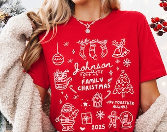 Custom Family Christmas Shirts, Matching Family Christmas Shirts, Personalized Name Christmas Family Shirts, Personalized Christmas Tshirts