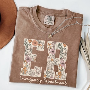 Emergency Department Shirt Comfort Colors, Emergency Shirt, Emergency Nurse Shirt, Retro ER Nurse Tshirt,Floral ER Nurse Shirt,ER Nurse Gift