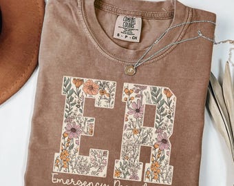 Emergency Department Shirt Comfort Colors, Emergency Shirt, Emergency Nurse Shirt, Retro ER Nurse Tshirt,Floral ER Nurse Shirt,ER Nurse Gift