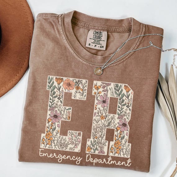 Emergency Department Shirt Comfort Colors, Emergency Shirt, Emergency Nurse Shirt, Retro ER Nurse Tshirt,Floral ER Nurse Shirt,ER Nurse Gift
