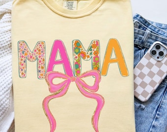 Floral Mama Shirt Comfort Colors, Coquette Mama Shirt, Pink Mama Shirt, Floral Mom Shirt, Mom Tees, New Mama Gifts, Mothers Day Gift For Mom