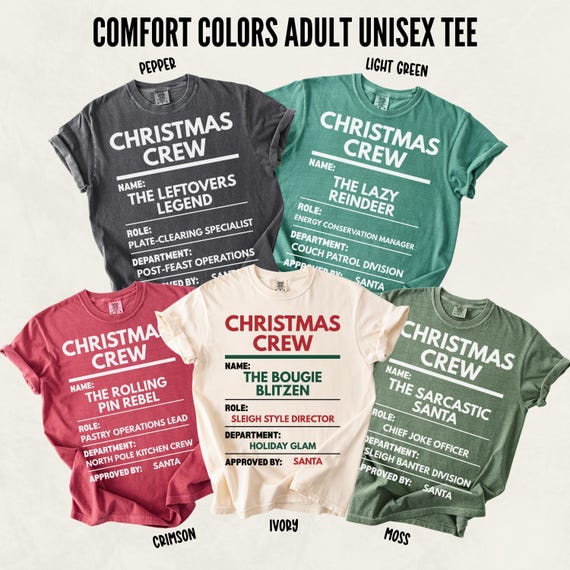 Funny Family Christmas Shirts Comfort Colors Funny Christmas Crew Shirt,  Matching Family Christmas Shirts, Christmas Party Shirt,Xmas Shirt